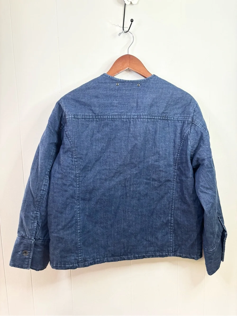 Everlane denim quilted barrel jacket boxy oversized size SM new